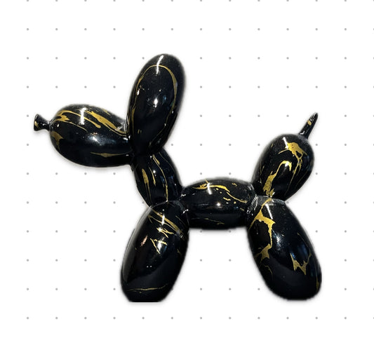 Balloon Dog Sculpture Black/Gold
